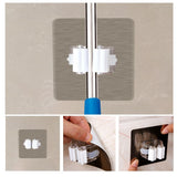 Mop Broom Gripper Holder Hooks, Strongest Adhesive Wall Mounted Umbrella Hanger, Cleaning Tools - Low Angle