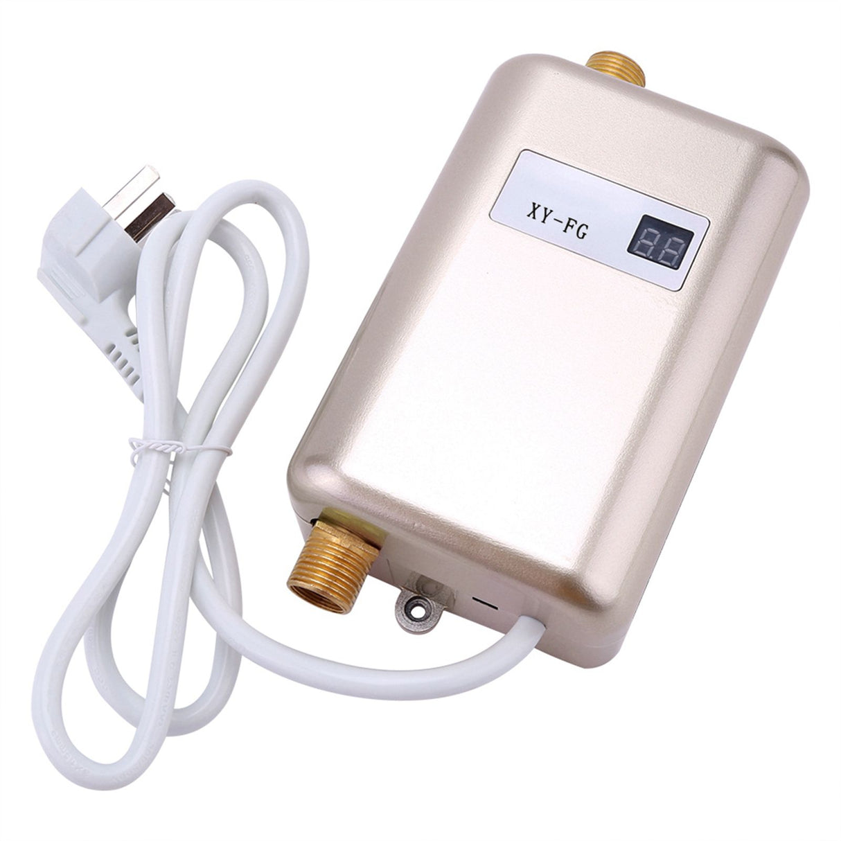 220V 3800W Mini Electric Tankless Instant Hot Water Heater Bathroom Kitchen Washing Golden
