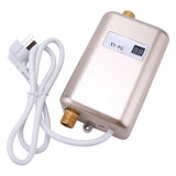 220V 3800W Mini Electric Tankless Instant Hot Water Heater Bathroom Kitchen Washing Golden