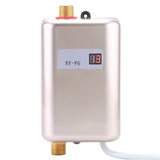 220V 3800W Mini Electric Tankless Instant Hot Water Heater Bathroom Kitchen Washing Golden