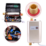220V 3800W Mini Electric Tankless Instant Hot Water Heater Bathroom Kitchen Washing Golden