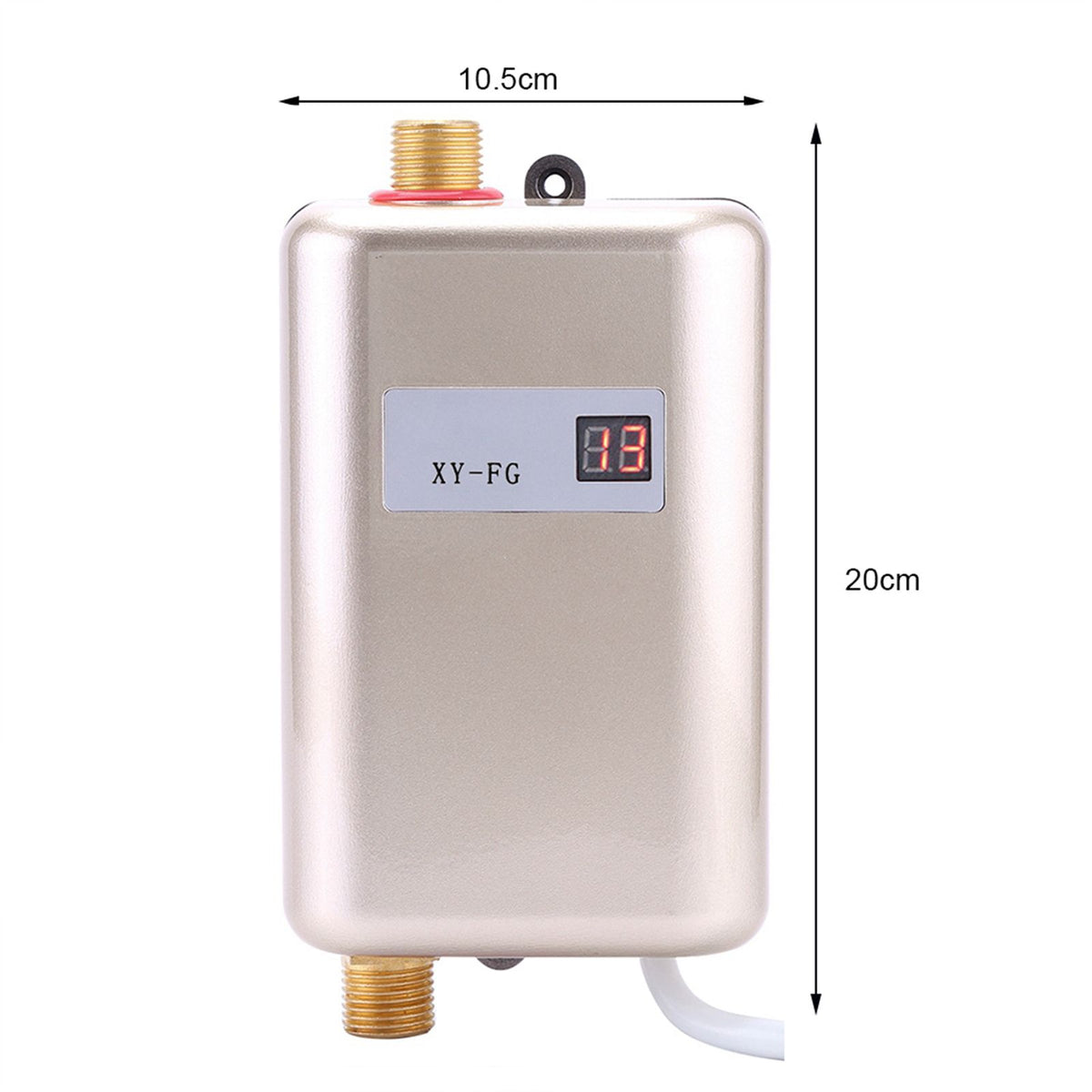 220V 3800W Mini Electric Tankless Instant Hot Water Heater Bathroom Kitchen Washing Golden