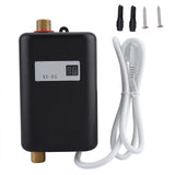 220V 3800W Mini Electric Tankless Instant Hot Water Heater Bathroom Kitchen Washing Black
