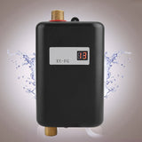 220V 3800W Mini Electric Tankless Instant Hot Water Heater Bathroom Kitchen Washing Black - Top-Down View