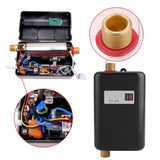 220V 3800W Mini Electric Tankless Instant Hot Water Heater Bathroom Kitchen Washing Black