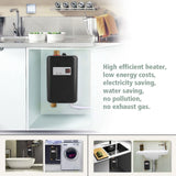 220V 3800W Mini Electric Tankless Instant Hot Water Heater Bathroom Kitchen Washing Black