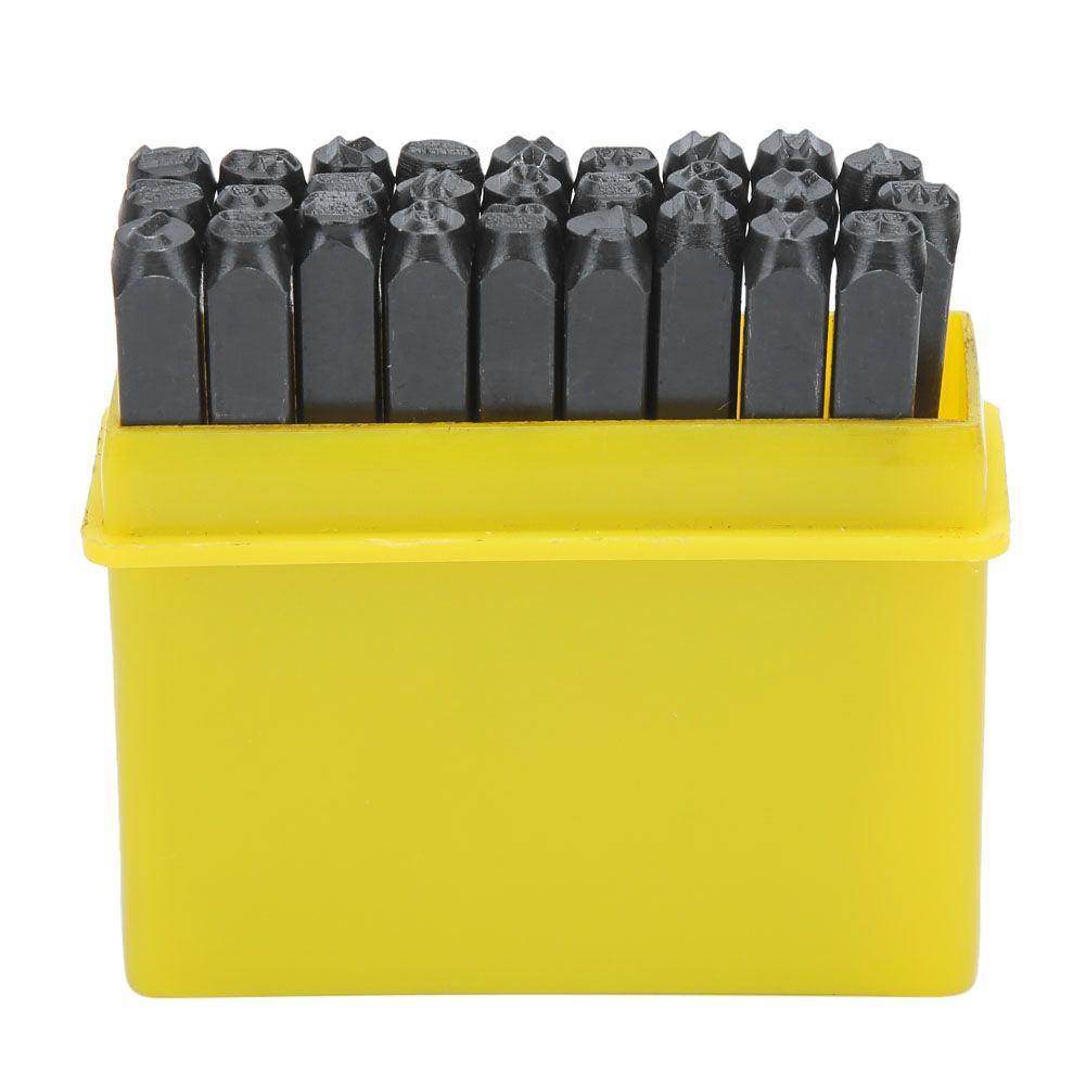 4mm Craft Letters A-Z Punch Stamps Set High Carbon Steel Metal Leather Tool Kit Case