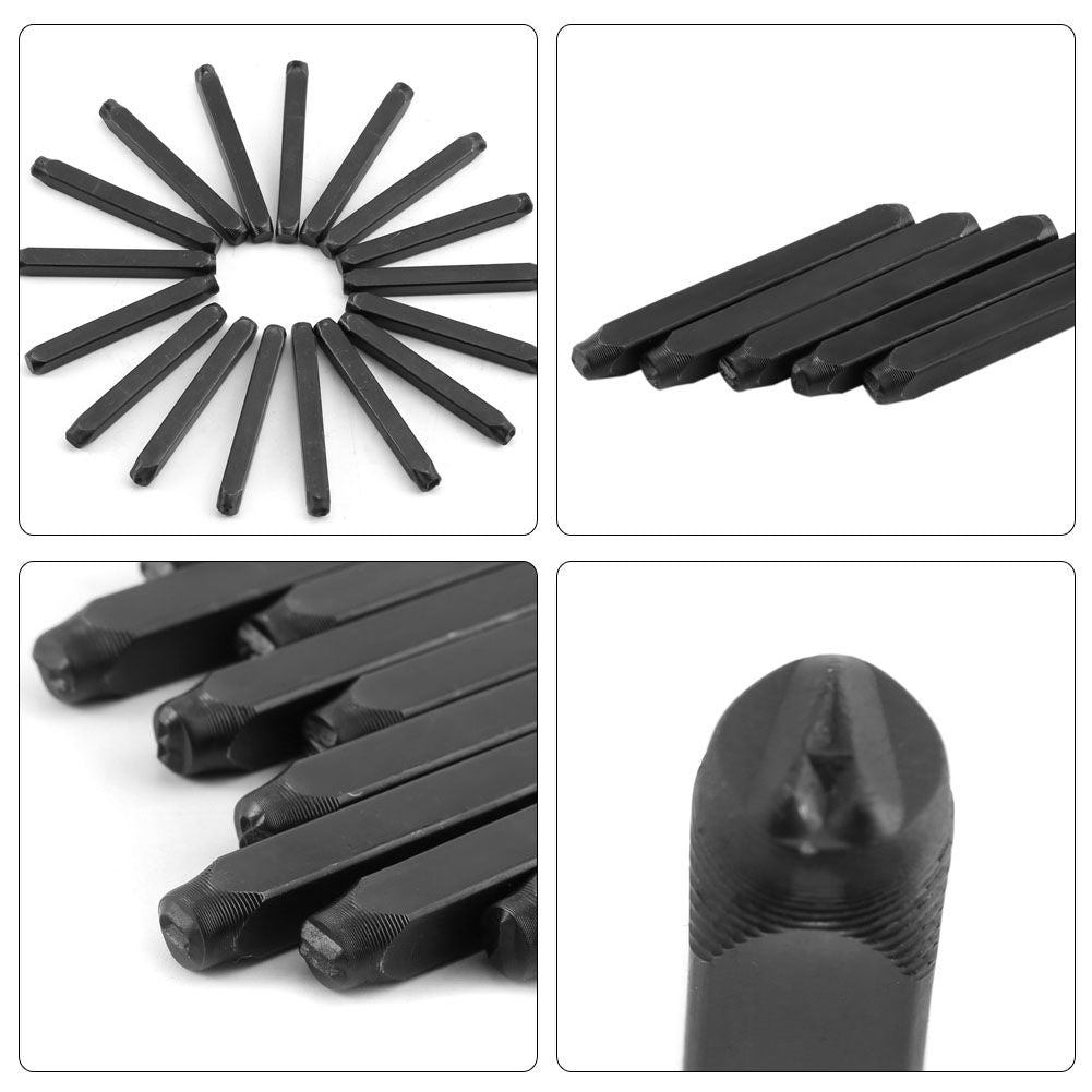 4mm Craft Letters A-Z Punch Stamps Set High Carbon Steel Metal Leather Tool Kit Case