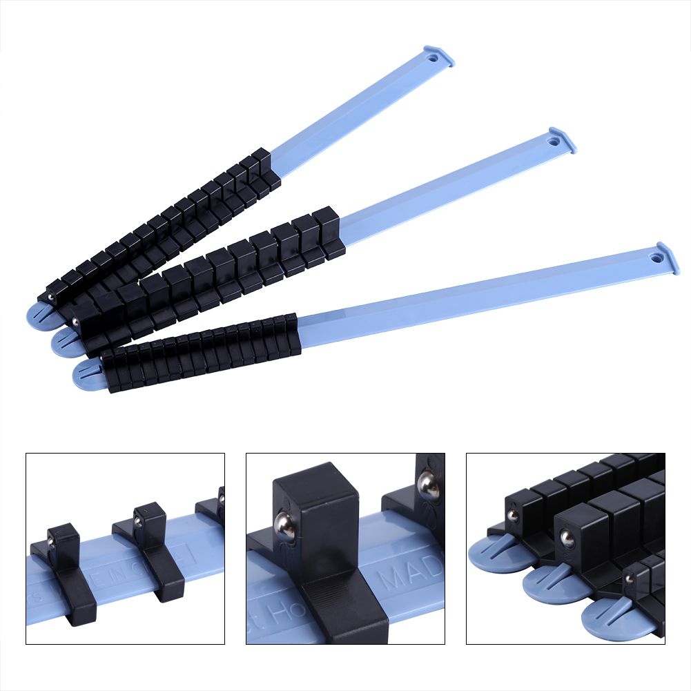 3Pcs 1/4" 3/8" 1/2" Plastic Wall Mounted Socket Storage Rack Divider Rail Tray Holder Organizer