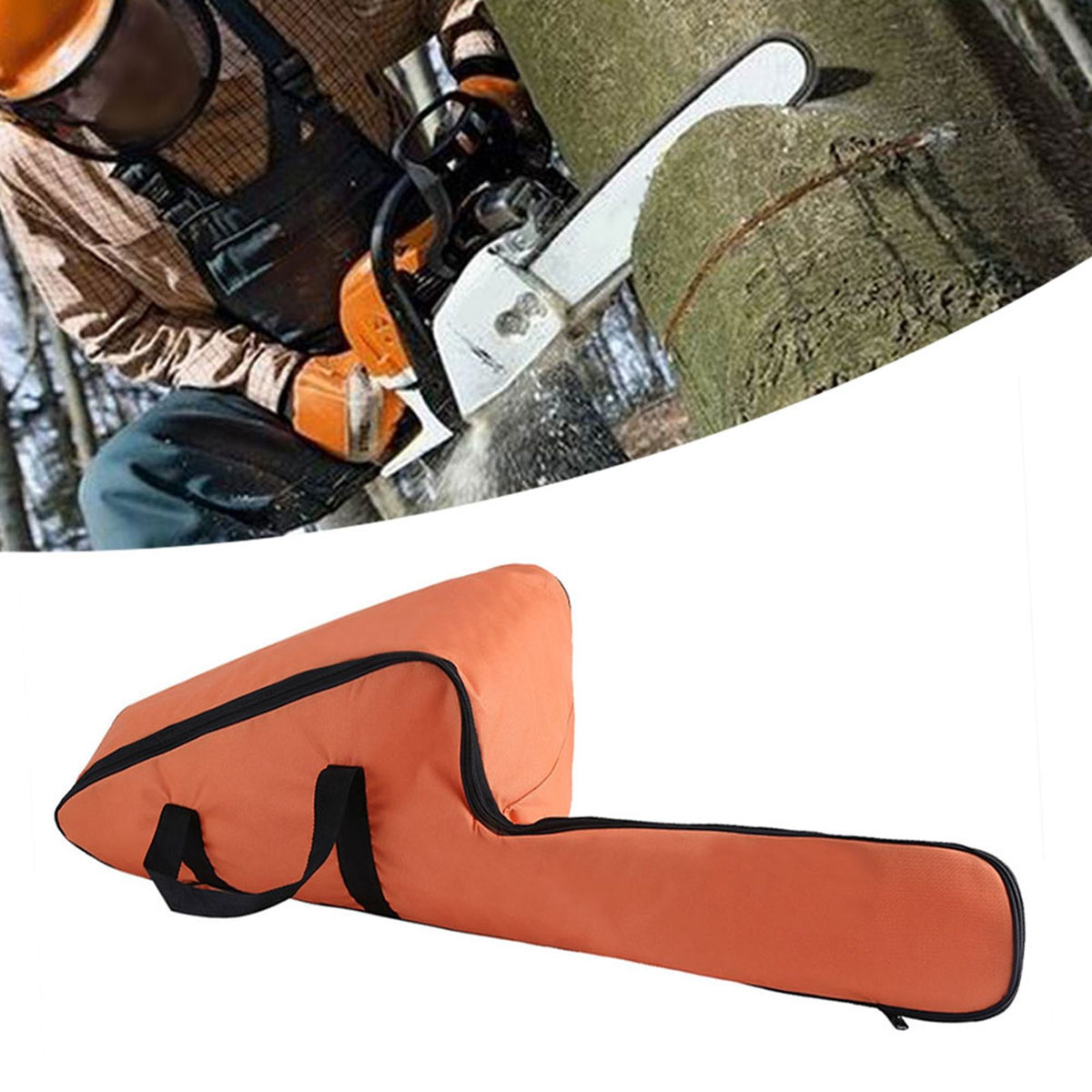 Portable Orange Oxford Chainsaw Carrying Bag Case Protective Storage Bags Holder