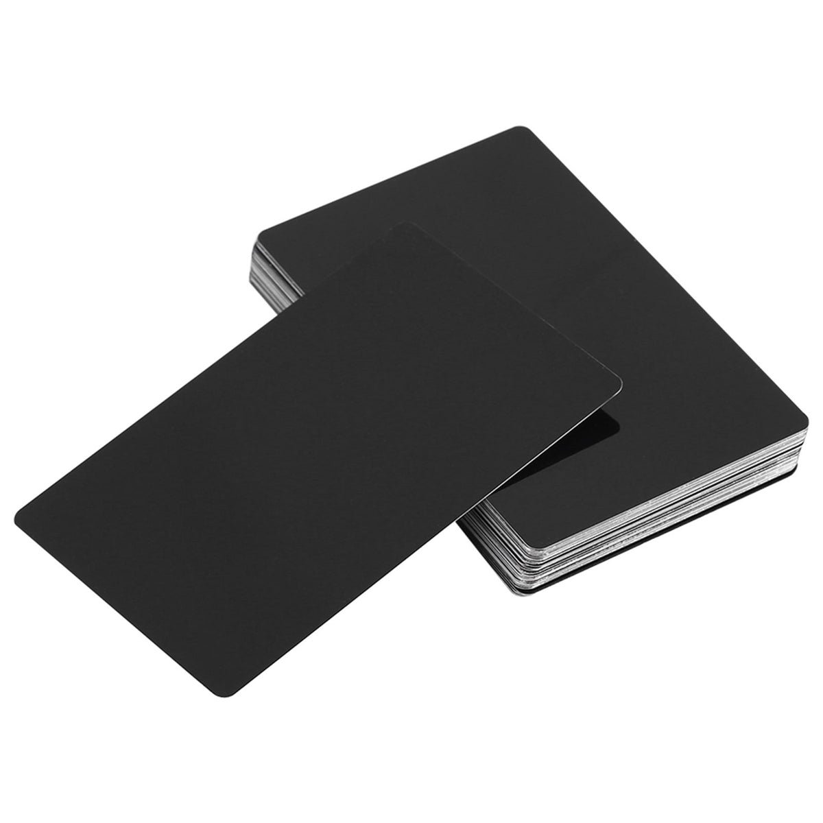 50Pcs Impressive Blanks Laser Mark Engraved Metal Business Visiting Name Cards (Black)