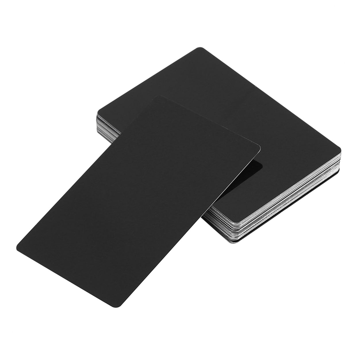 50Pcs Impressive Blanks Laser Mark Engraved Metal Business Visiting Name Cards (Black)