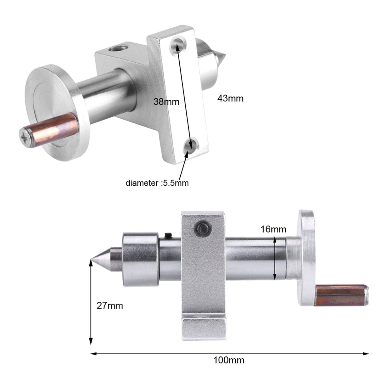For Mini Lathe Machine Double Bearing Live Center Revolving Centre DIY Parts