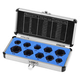 10 Pieces Damaged Bolt Nut Screw Remover Extractor Removal Set Threading Tools Kit - Top-Down View