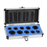10 Pieces Damaged Bolt Nut Screw Remover Extractor Removal Set Threading Tools Kit - Close-Up Angle