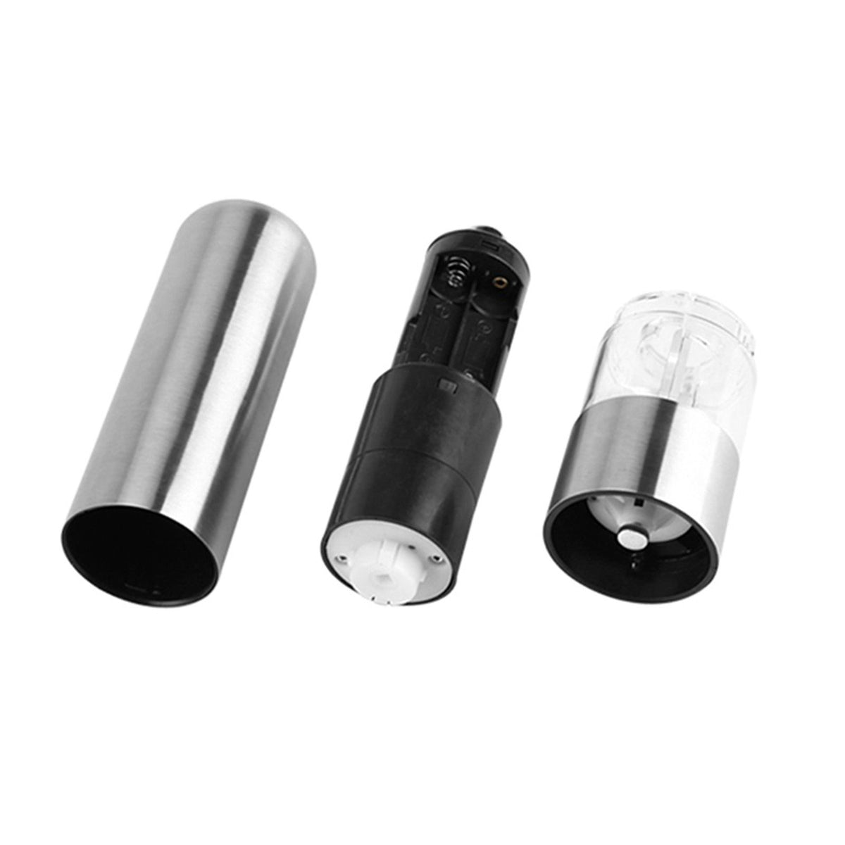 Stainless Steel Electric Kitchen Pepper Grinder Cordless Battery Powered Adjustable Salt Mill