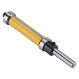 Flush Trim Router Bit with Top and Bottom Bearing 1‑1/2inch H * 1/4inch Shank Woodworking Tool - Front View