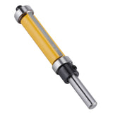 Flush Trim Router Bit with Top and Bottom Bearing 1‑1/2inch H * 1/4inch Shank Woodworking Tool - Top-Down View