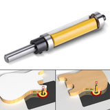 Flush Trim Router Bit with Top and Bottom Bearing 1‑1/2inch H * 1/4inch Shank Woodworking Tool