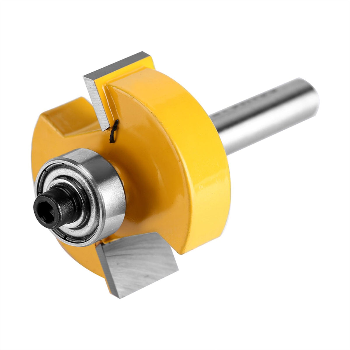 1/2"H - 1/4" Shank Rabbet Router Bit with 7 Bearings Set for Solid Wood Particle Board Plywood