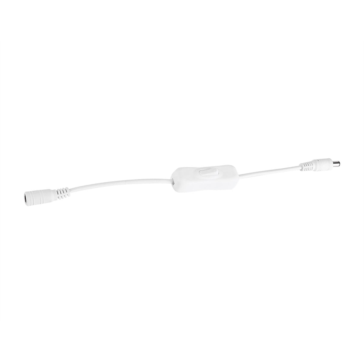 5Pcs LED Strip Light Wire Switch with Female and Male DC 12V Power Connector Plug White
