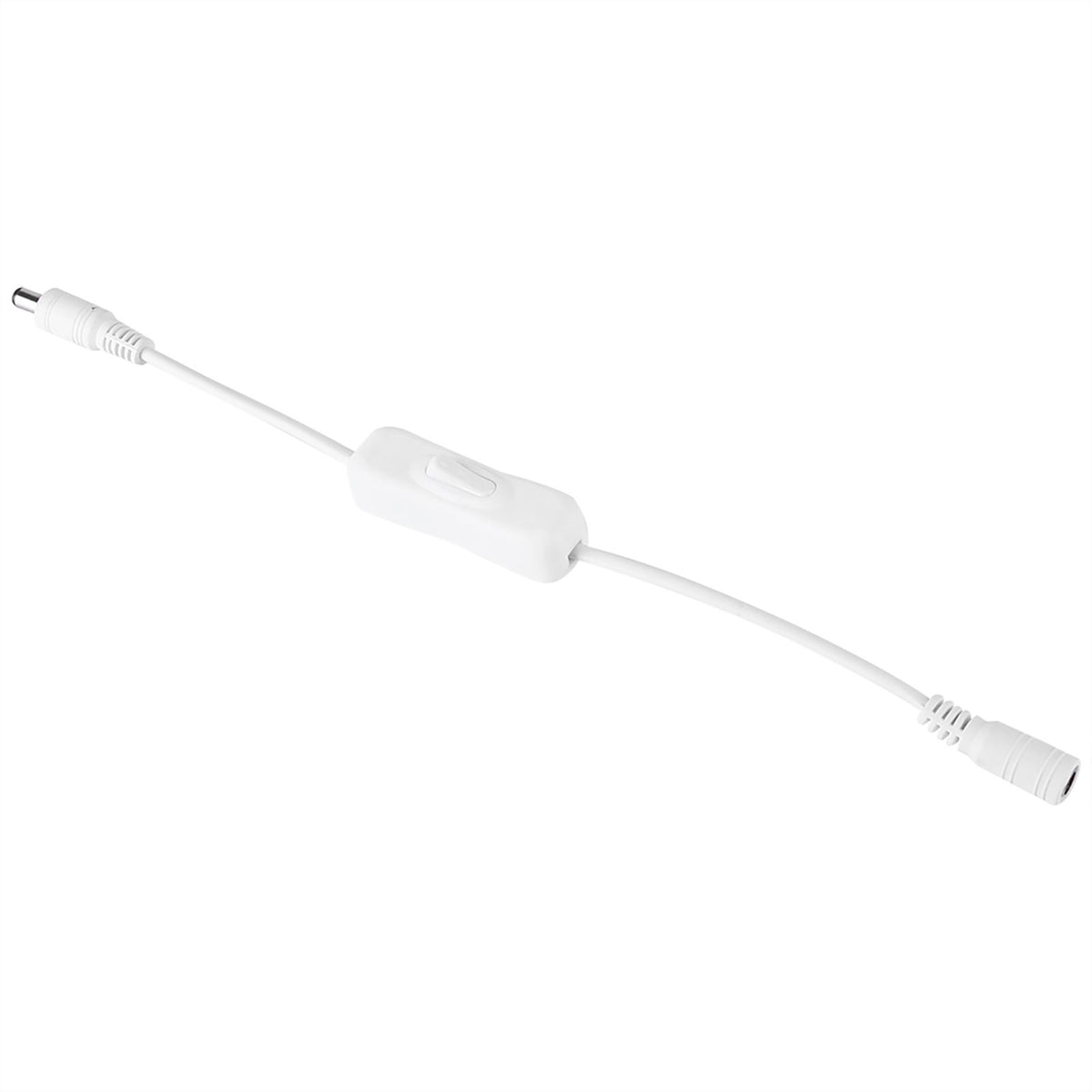 5Pcs LED Strip Light Wire Switch with Female and Male DC 12V Power Connector Plug White
