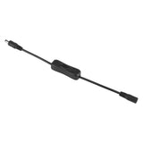 5Pcs LED Strip Light Wire Switch with Female and Male DC 12V Power Connector Plug Black - Front View