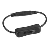 5Pcs LED Strip Light Wire Switch with Female and Male DC 12V Power Connector Plug Black - 45-Degree Angle