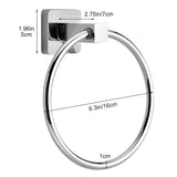 Stainless Steel Towel Ring Holder Bathroom Accessories Wall Mounted - Rear View