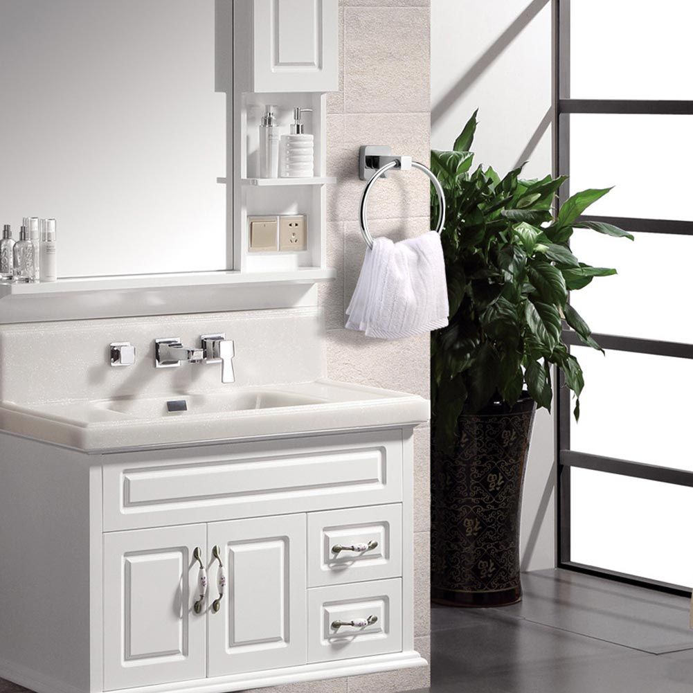 Stainless Steel Towel Ring Holder Bathroom Accessories Wall Mounted