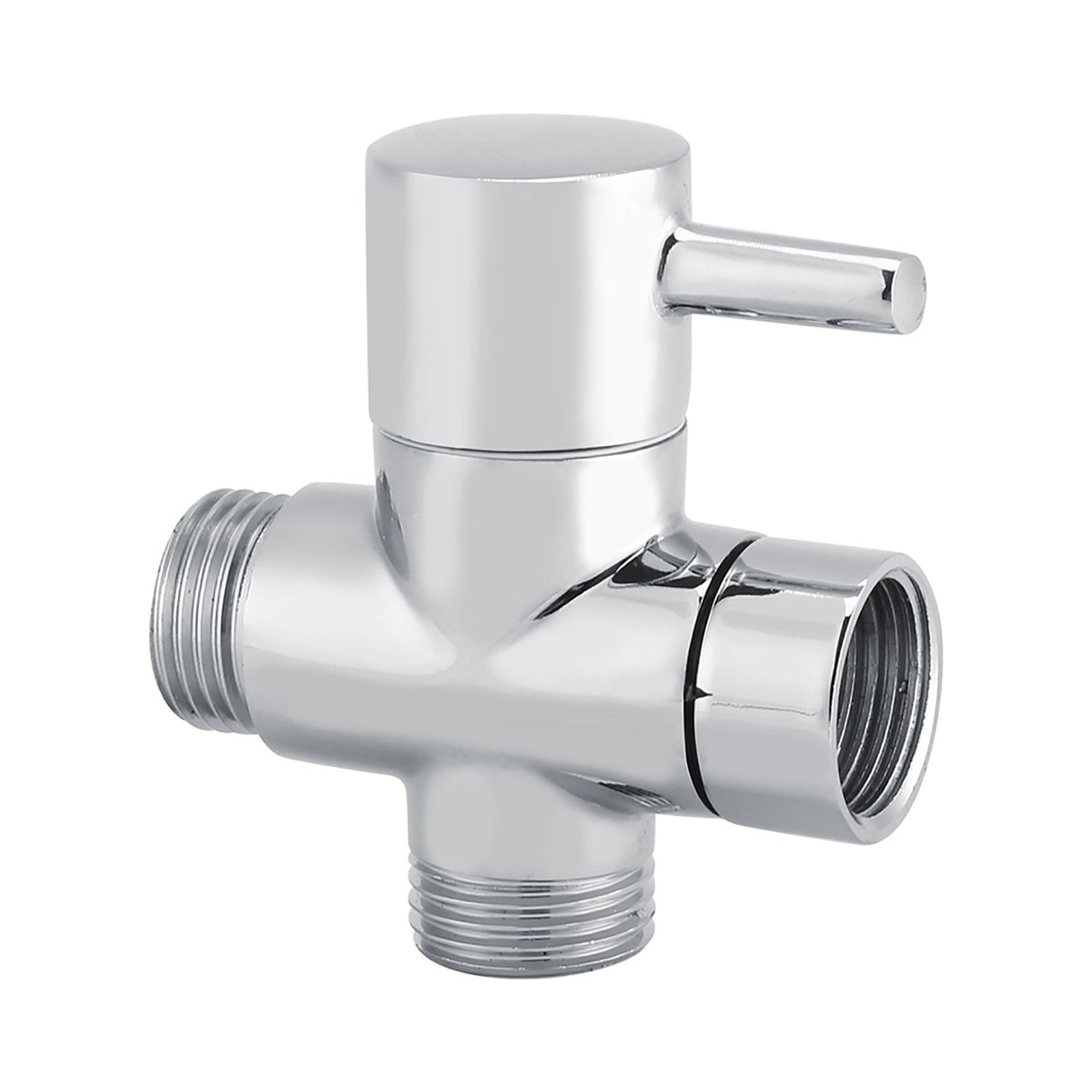 3-Way T Shape Diverter Shut Off Valve Shower Toilet Bidet Sprayer Water Adapter Chrome Color