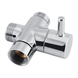 3-Way T Shape Diverter Shut Off Valve Shower Toilet Bidet Sprayer Water Adapter Chrome Color - Rear View