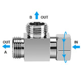 3 Way Brass Chrome Diverter G1/2