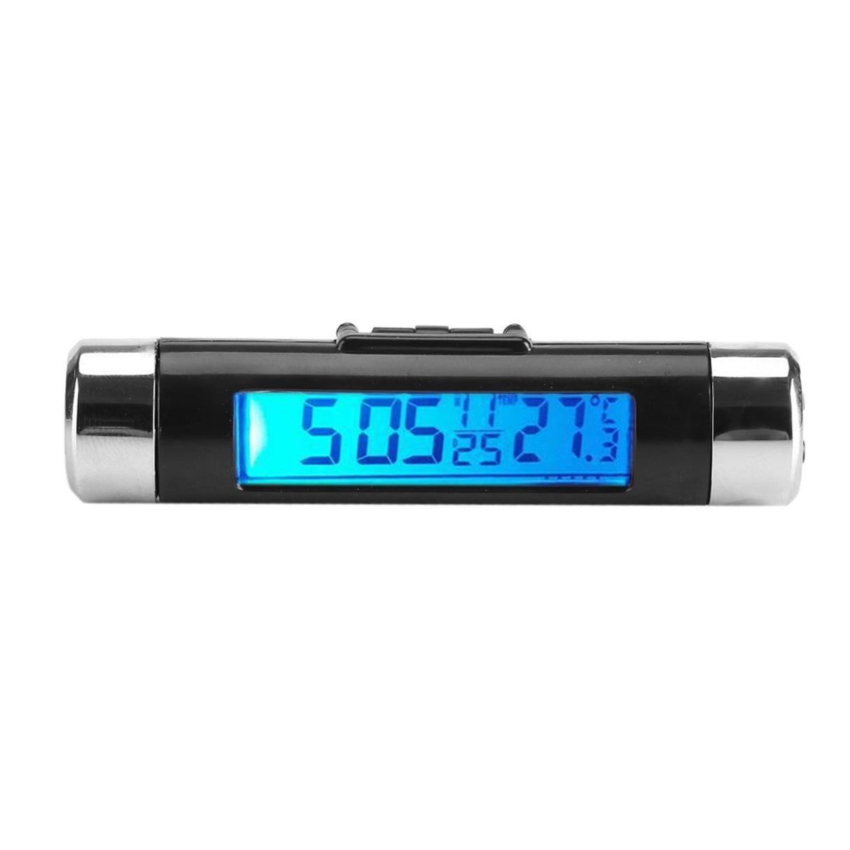 Clip On Truck Car LCD Thermometer Automotive Digital Backlight Clock Monitor Blue Backlight