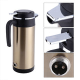 850mL 12V Portable in Car Stainless Steel Electric Heating Cup Boiling Water Bettle Travel Use - Side View