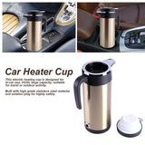 850mL 12V Portable in Car Stainless Steel Electric Heating Cup Boiling Water Bettle Travel Use - Top-Down View