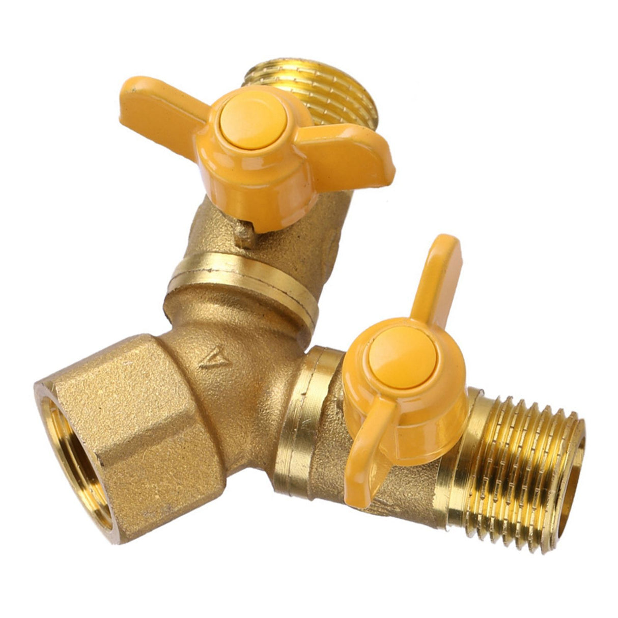 G1/2 Brass Garden Irrigation 2 Way Double Tap Hose Adapter Dual Faucet Connector