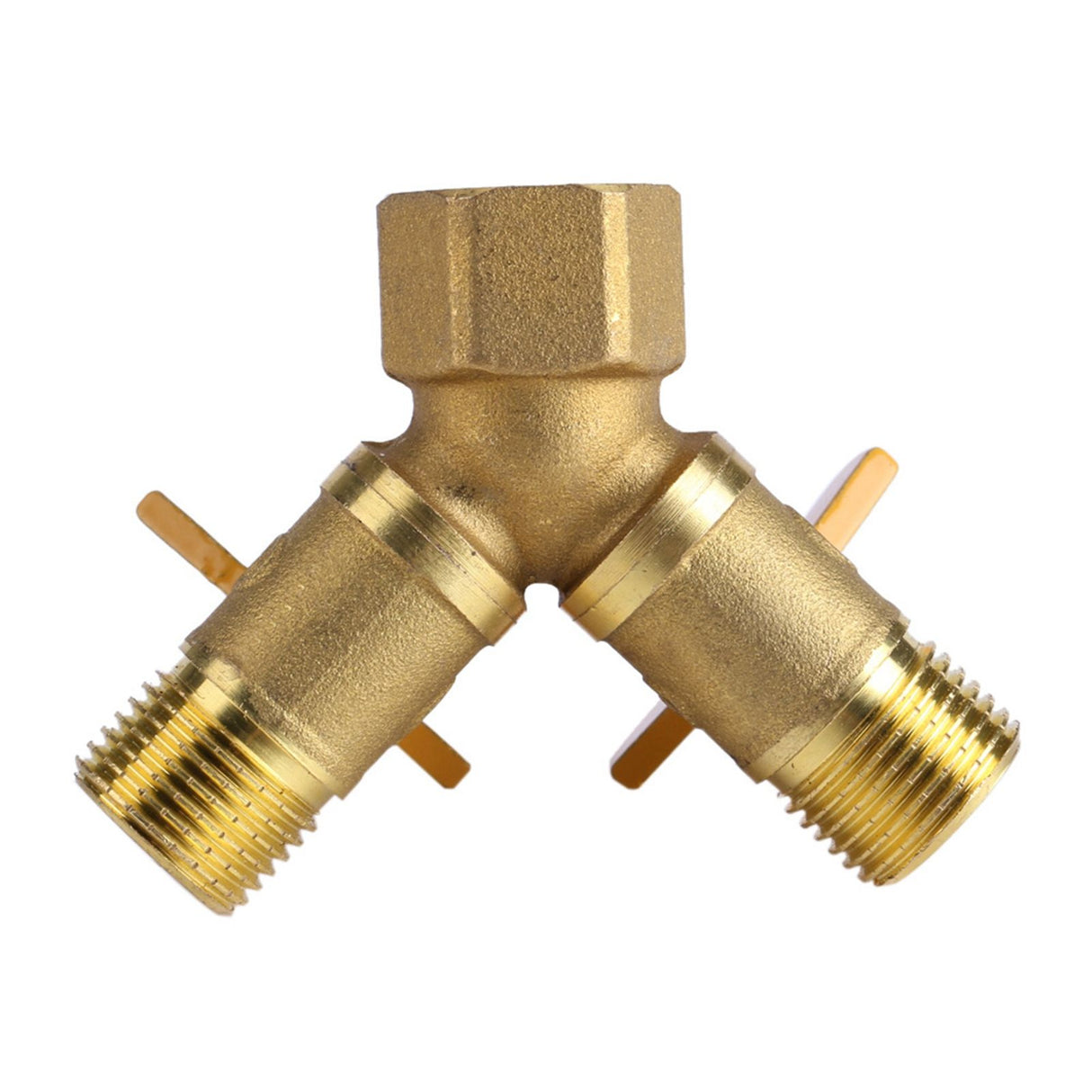 G1/2 Brass Garden Irrigation 2 Way Double Tap Hose Adapter Dual Faucet Connector
