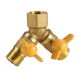 G1/2 Brass Garden Irrigation 2 Way Double Tap Hose Adapter Dual Faucet Connector