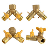 G1/2 Brass Garden Irrigation 2 Way Double Tap Hose Adapter Dual Faucet Connector - Extra Image