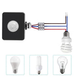 Black PIR Switch Infrared Motion Lighting Sensor Detector Wall Pavement Switch Outdoor
