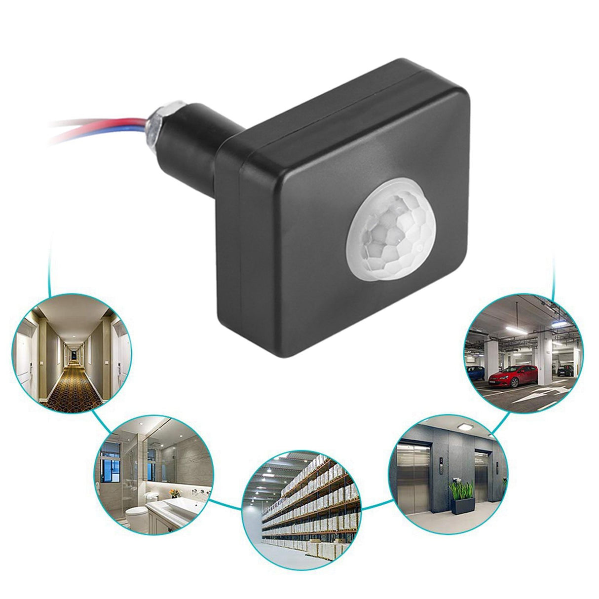 Black PIR Switch Infrared Motion Lighting Sensor Detector Wall Pavement Switch Outdoor