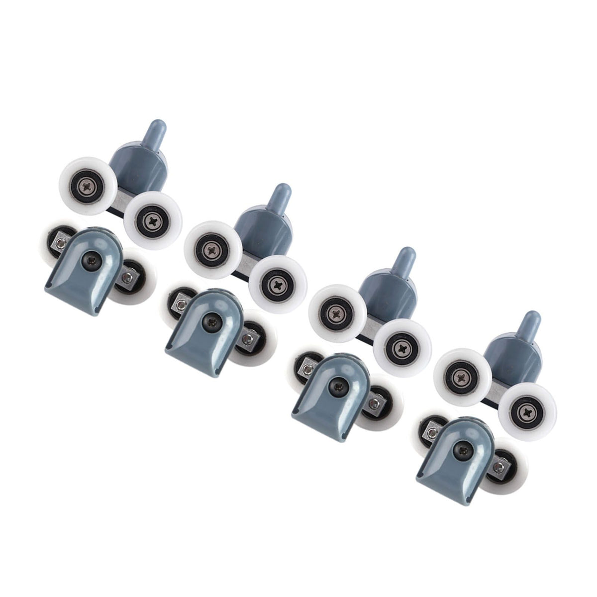 8 x Twin Bottom Top Shower Door Rollers Pulleys Wheels Runners Bathroom Double Wheel