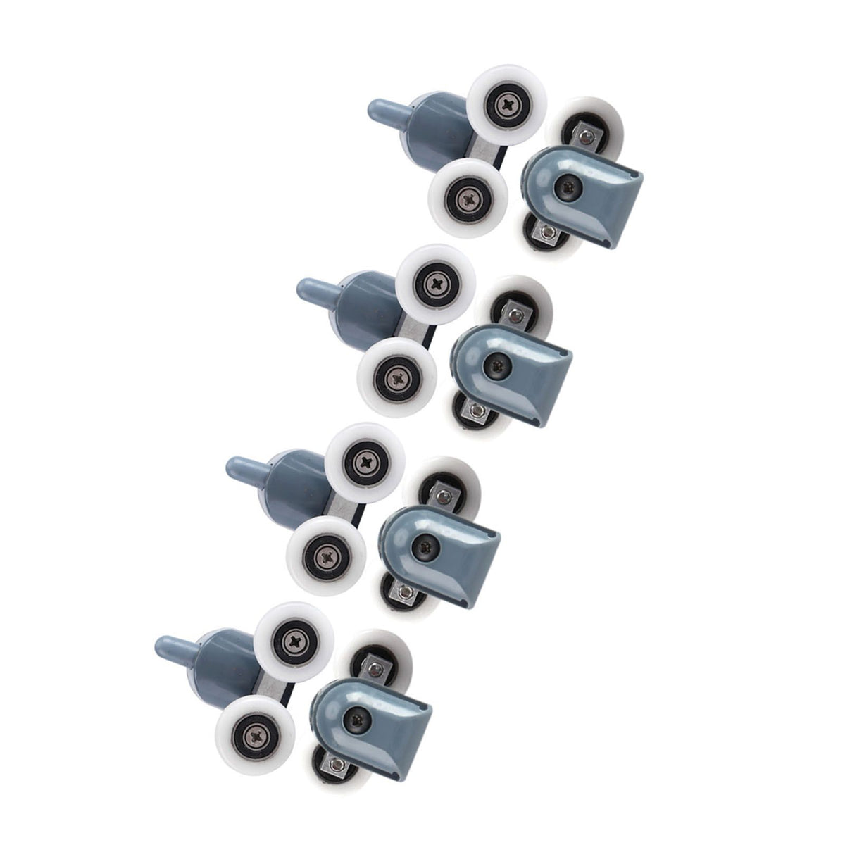 8 x Twin Bottom Top Shower Door Rollers Pulleys Wheels Runners Bathroom Double Wheel