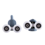 8 x Twin Bottom Top Shower Door Rollers Pulleys Wheels Runners Bathroom Double Wheel