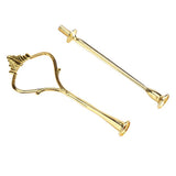 Multi tiers Cake Tray Stand Handle Fruit Plate Hardware Fitting Holder(2-tiers Crown Gold)