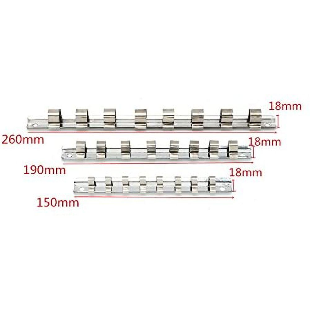 Carbon Steel 8 Socket Rack Storage Divider Rail Tray Holder Shelf Stand Tool Organizer (1/4")