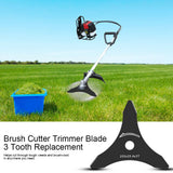 1pc 10" x 3T Brush Cutter Trimmer Blade 3 Tooth Replacement Black Color