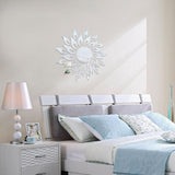 Sunflower Acrylic Mirror 3D Removable Wall Sticker Mirror Effect Decal for Bedroom TV Backgroun