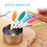 Ejoyous 10 Pieces Stainless Steel Measuring Cups and Spoons with Silicone Handle Grip Kitchen M